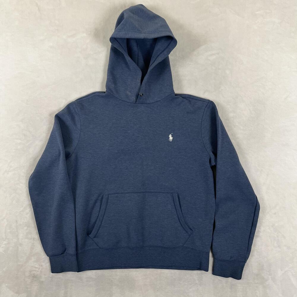 Polo Ralph Lauren Hoodie Mens Medium Blue Pullover Sweatshirt Logo
